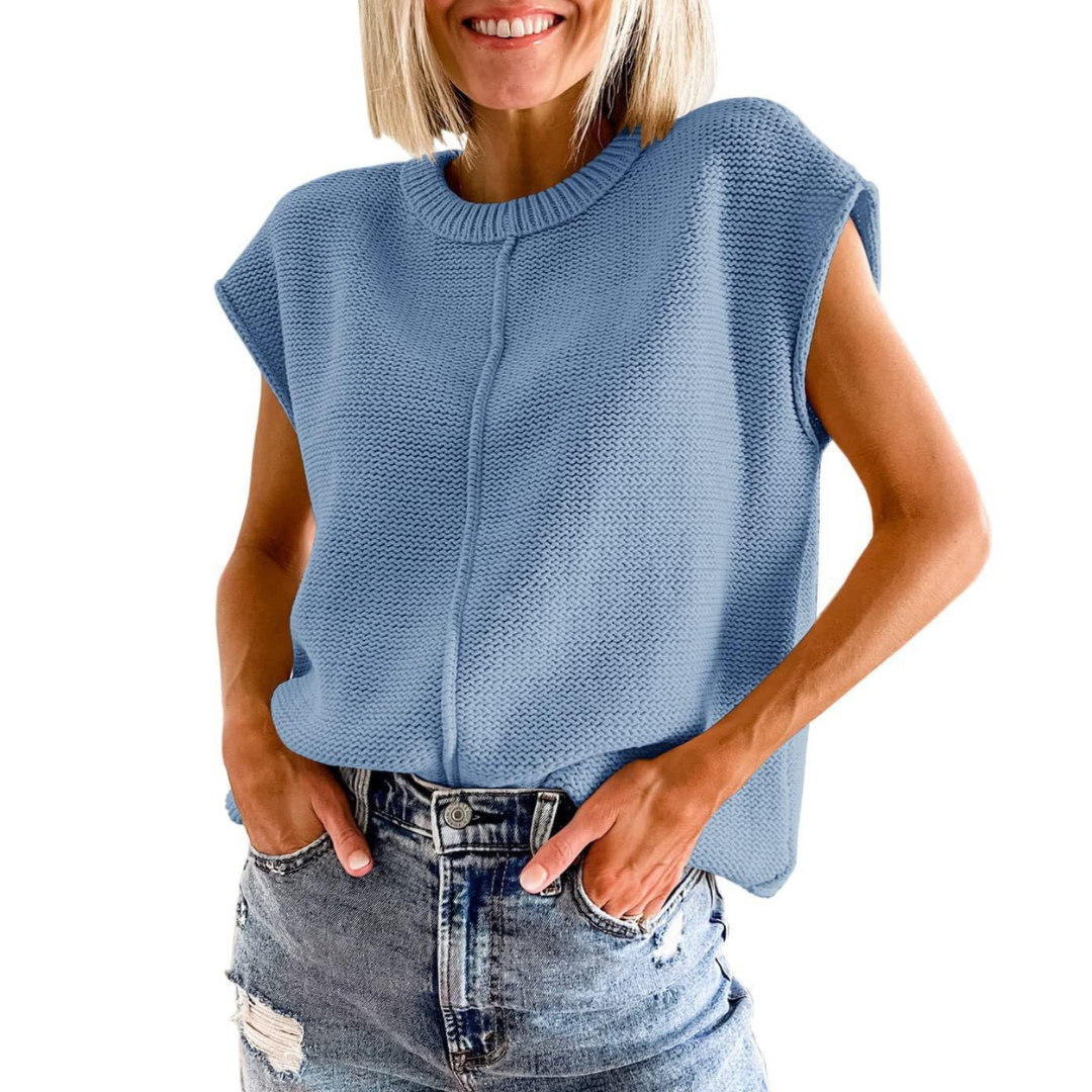 Maisie - Casual Minimalist Crewneck Sleeveless Top