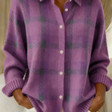 Rebecca | Loose-Fit Checked Cardigan