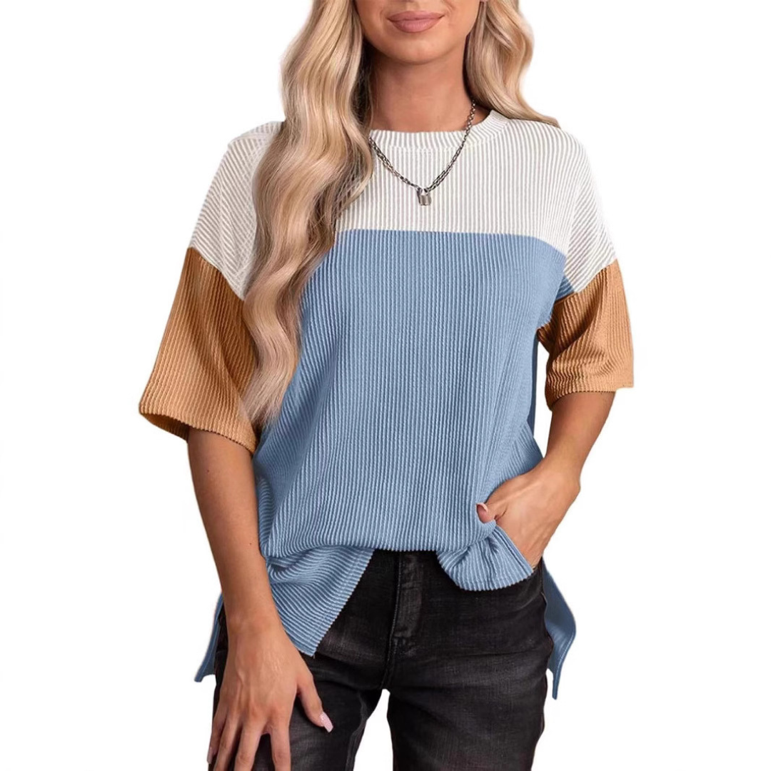 Brynlue - Casual Loose Fit Striped Summer Top