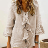 Nadine - Women Chic Bell Sleeve Ruffle Top