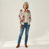 Monika - Vest with vintage rose pattern