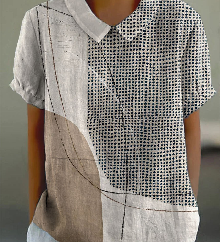 Lana - Blouse with Abstract Dots and Lines