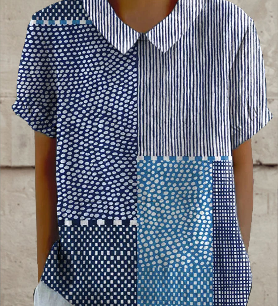Alina - Patchwork Print Blouse