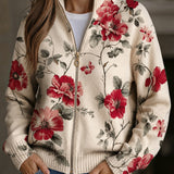 Monika - Vest with vintage rose pattern