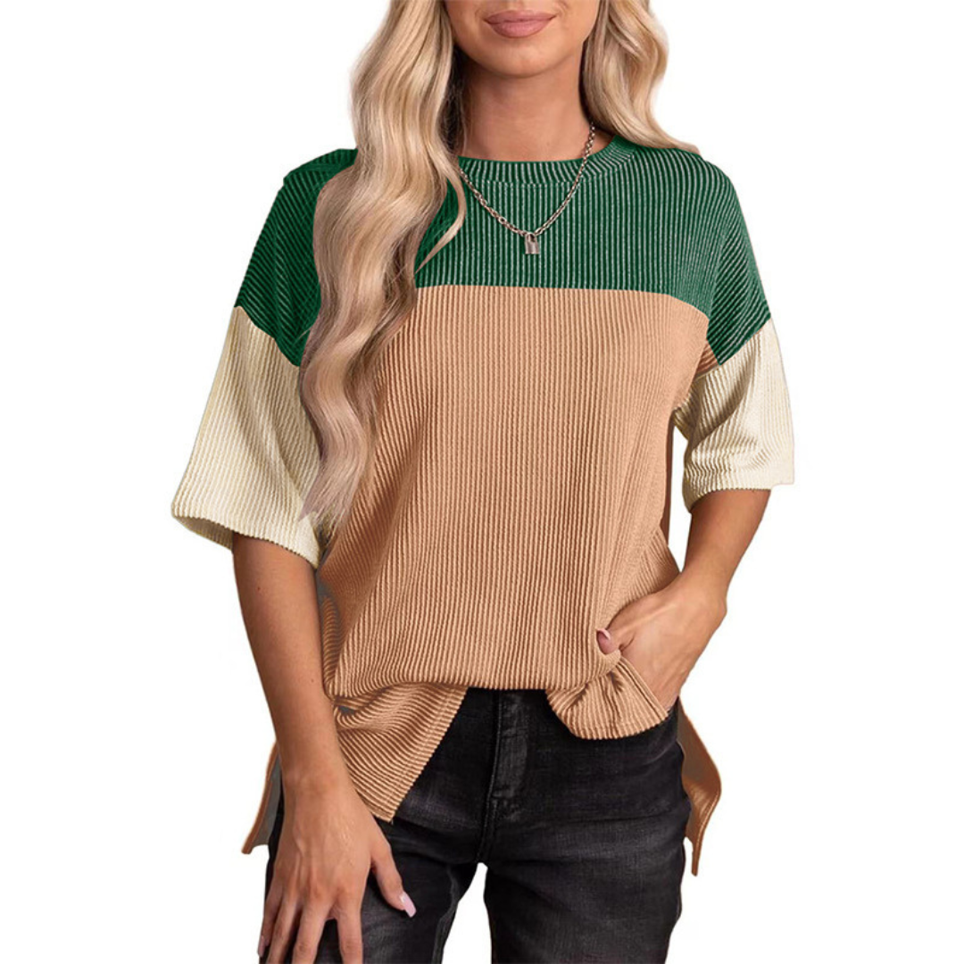 Brynlue - Casual Loose Fit Striped Summer Top