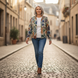 Birgit - Vest with botanical floral pattern