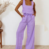 Helene | Set of Minimalist Top and Flared Pants