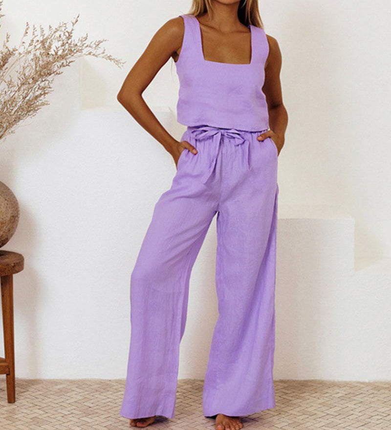 Helene | Set of Minimalist Top and Flared Pants