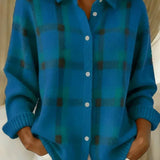Kelsey - Brushed Checked Cardigan