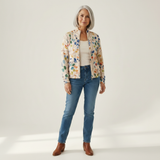 Anja - Vest with Colorful Leaf Pattern