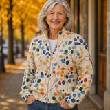 Anja - Vest with Colorful Leaf Pattern