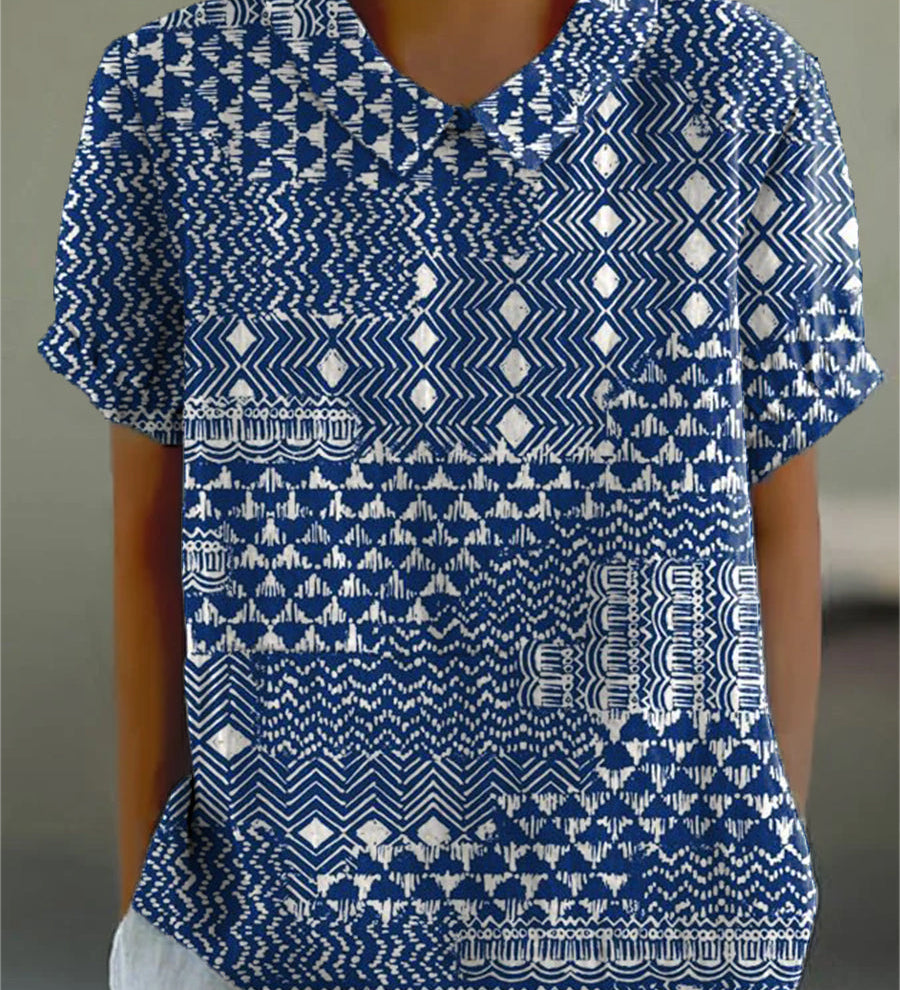 Abigail - Blouse with Tribal Print