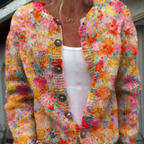 Casual vest with floral print and buttons