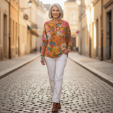 Britt - Sweater with Colorful Floral Print