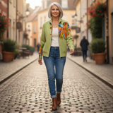Claudia - Vest with Colorful Lily Pattern