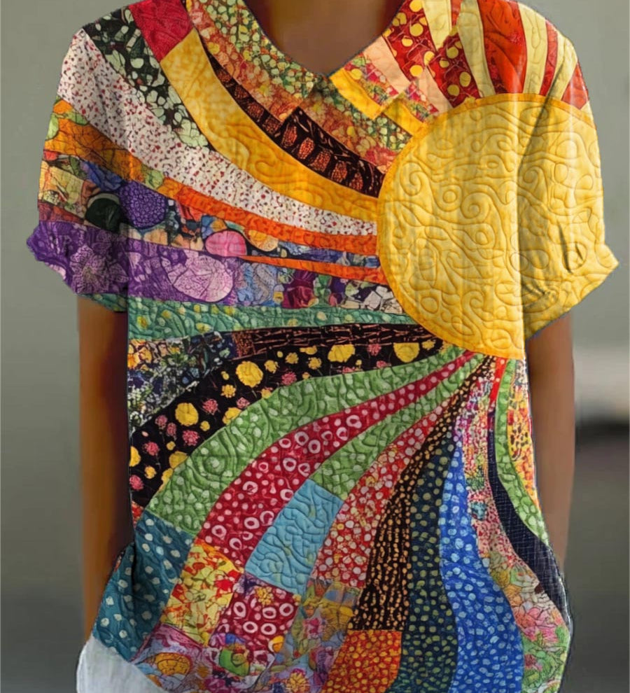 Mel - Sunburst Patchwork Blouse