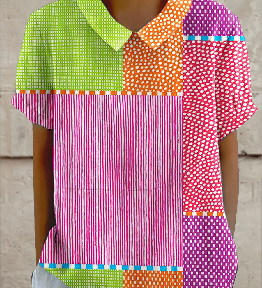 Zara - Colourful Patchwork Blouse