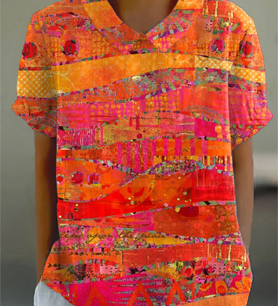 Isa - Blouse with Abstract Print