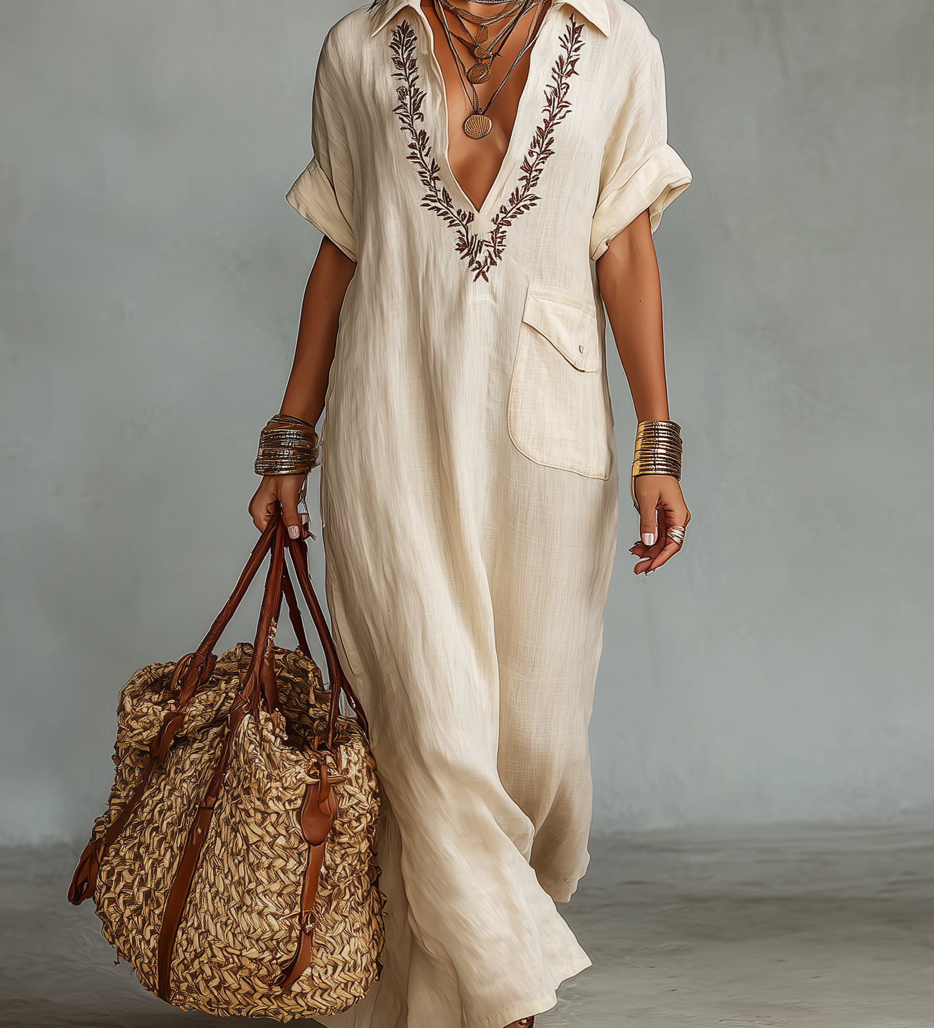 Beatrice - Embroidered Shirt Dress