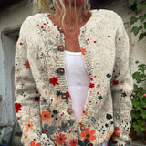 Camila - Cardigan with Wildflower Print and Buttons