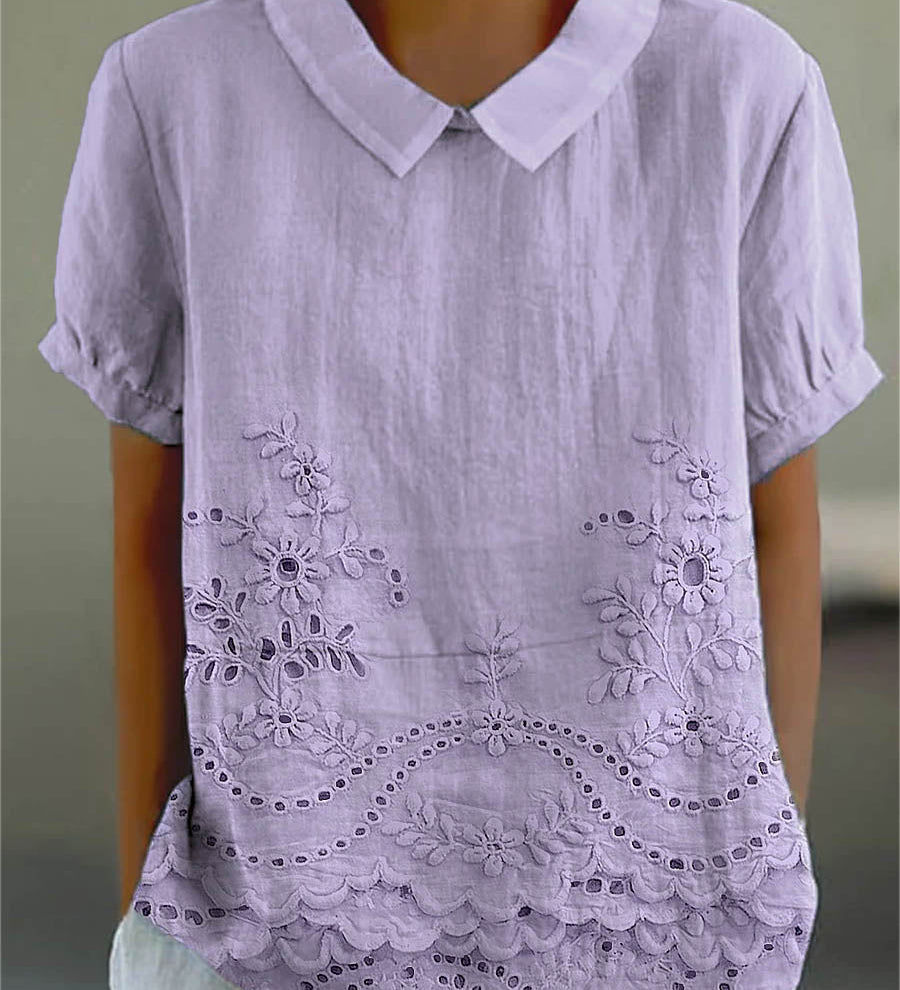 Lily - Embroidered Floral Blouse
