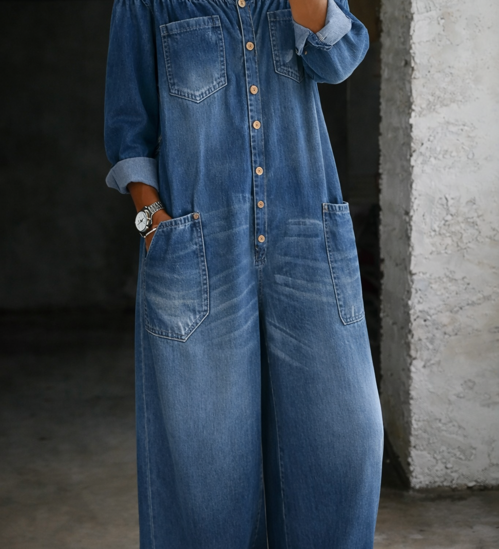 Helena - Long Sleeve Jumpsuit with Exposed Shoulders