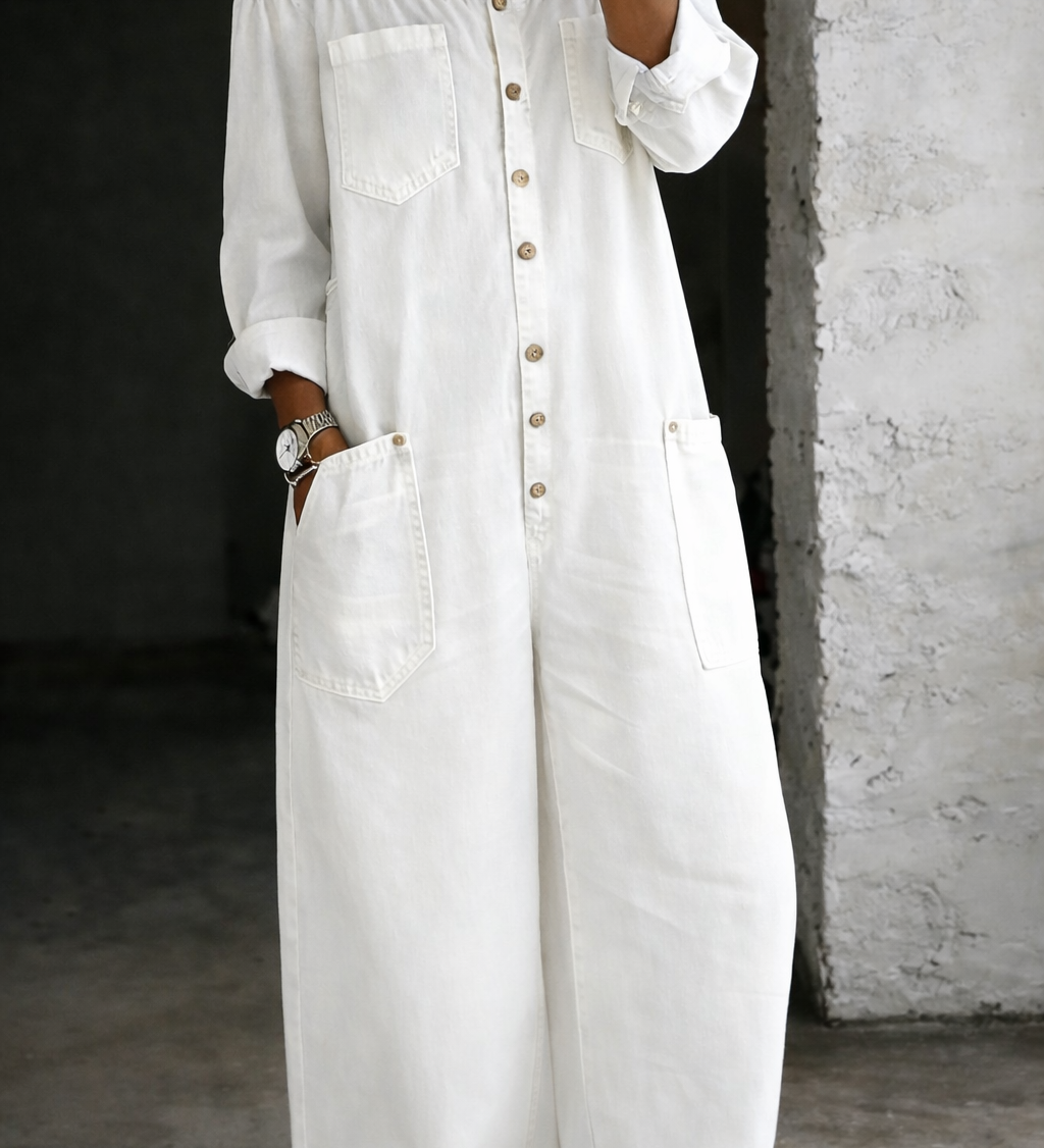 Helena - Long Sleeve Jumpsuit with Exposed Shoulders