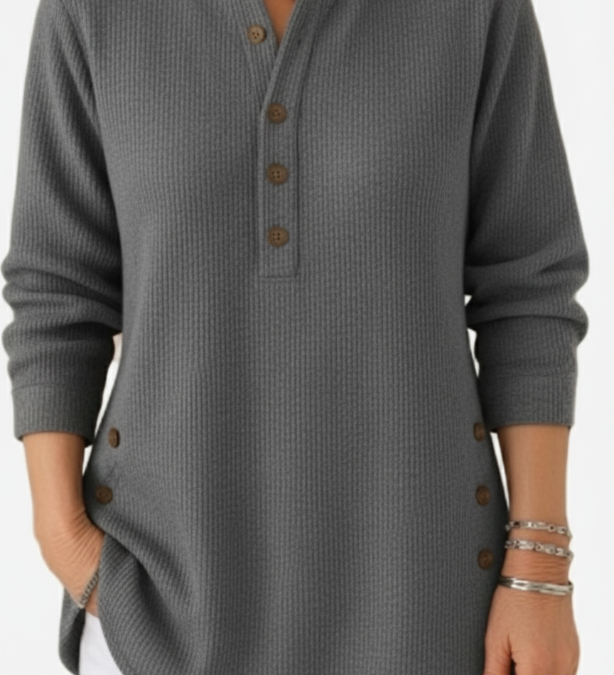 Harperly – Long Sleeve Solid Knit Sweater