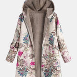 Ivy – Pastel-Colored Fleece Jacket with Botanical Pattern