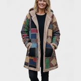 Autumn – Cozy Patchwork Hoodie in Earth Tones
