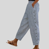 Clara | Striped Pants with Buttons