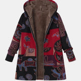 Marina – Boho-Patchwork Hooded Coat with Abstract Pattern