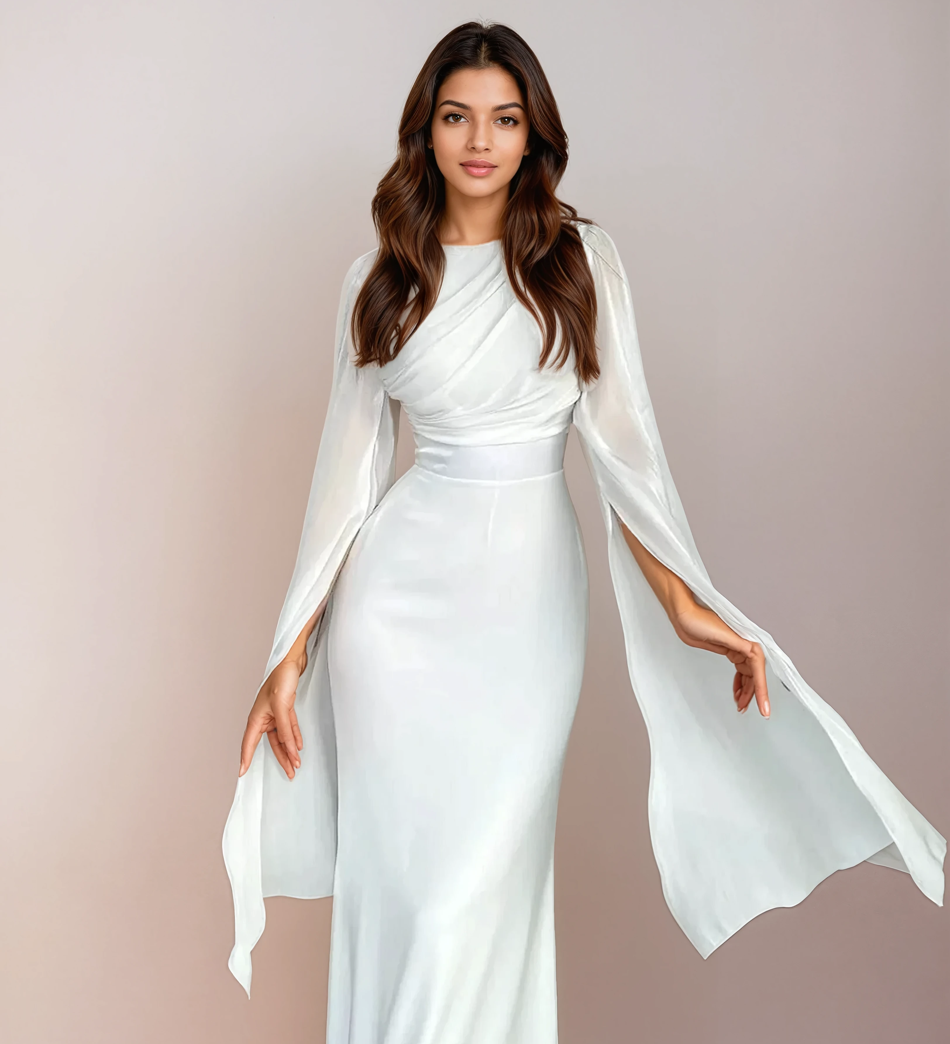 Isabella - Long Satin Dress