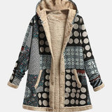 Nova – Monochrome Retro Fleece Jacket with Polka Dot Pattern
