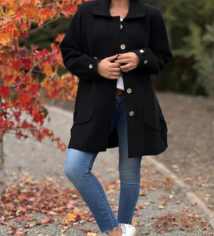 Corinne - Classic Button-Down Oversized Coat