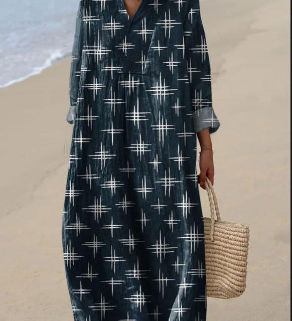 Nadia - Bohemian Dress with Star Print