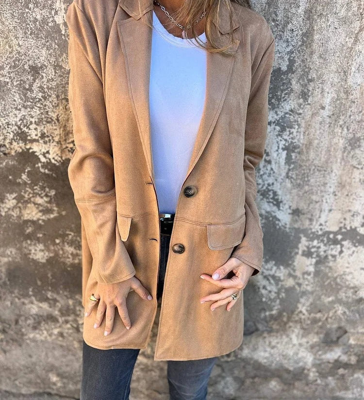 Maribelle - Long Suede-Look Coat