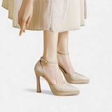 Evette Leather Heels