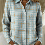 Clara | Sky Blue Checked Cardigan with Buttons