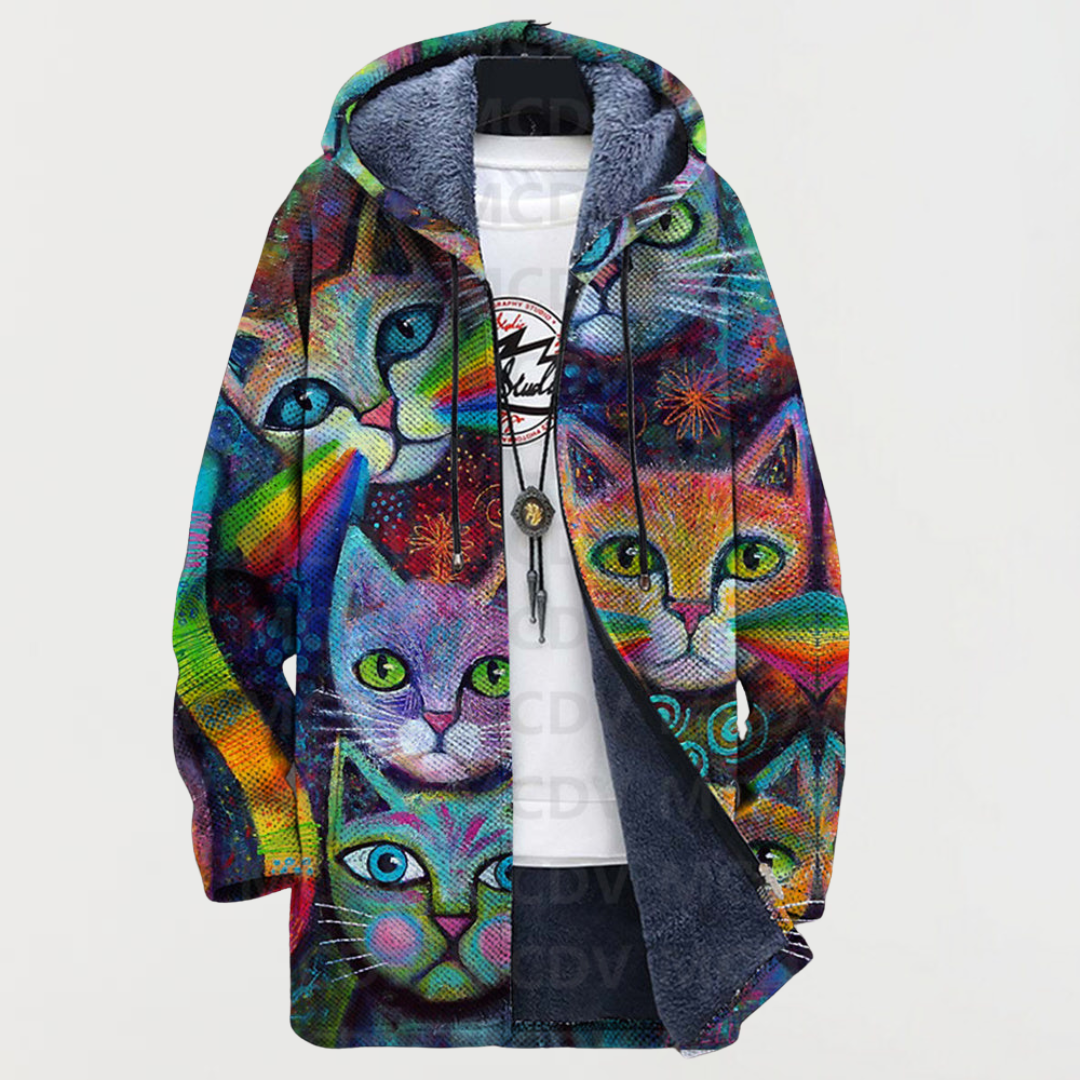 Ella – Hoodie with Cat and Rainbow