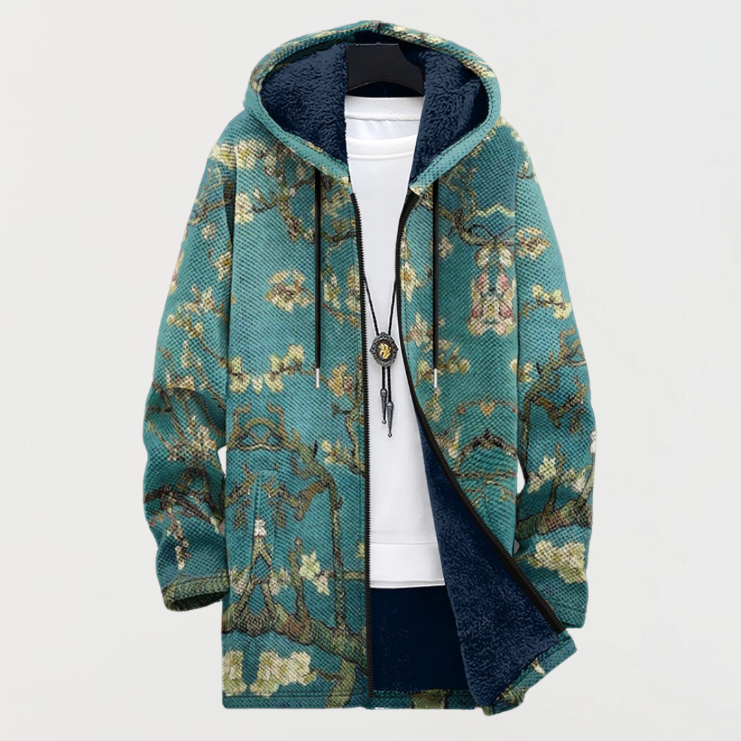 Julia – Coat with Artistic Floral Pattern