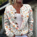Hannah - Cardigan with a delicate floral print and buttons