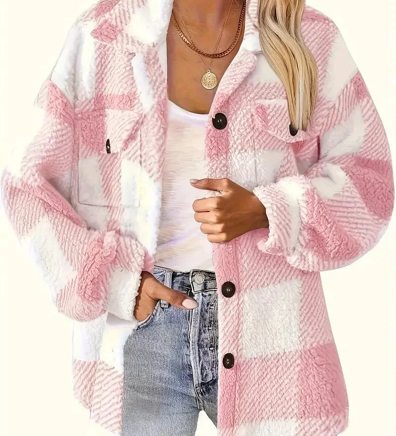 Frieda | Elegant Striped Fleece Jacket