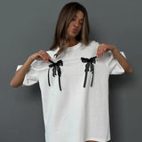 Talie - Women Cute & Comfy Bow Tee