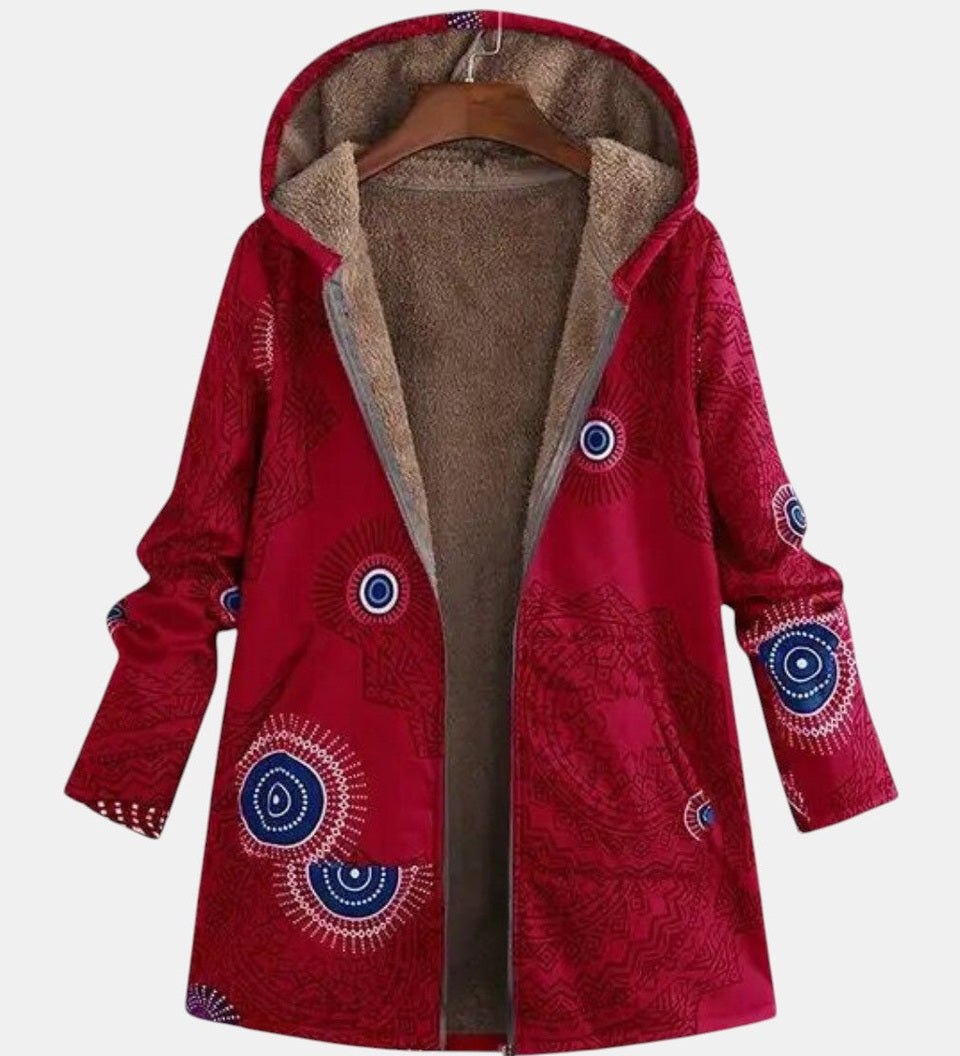 Sage – Sherpa Jacket with Tribal Pattern
