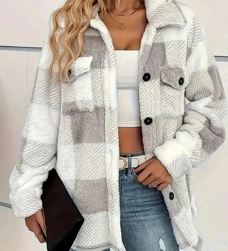 Frieda | Elegant Striped Fleece Jacket