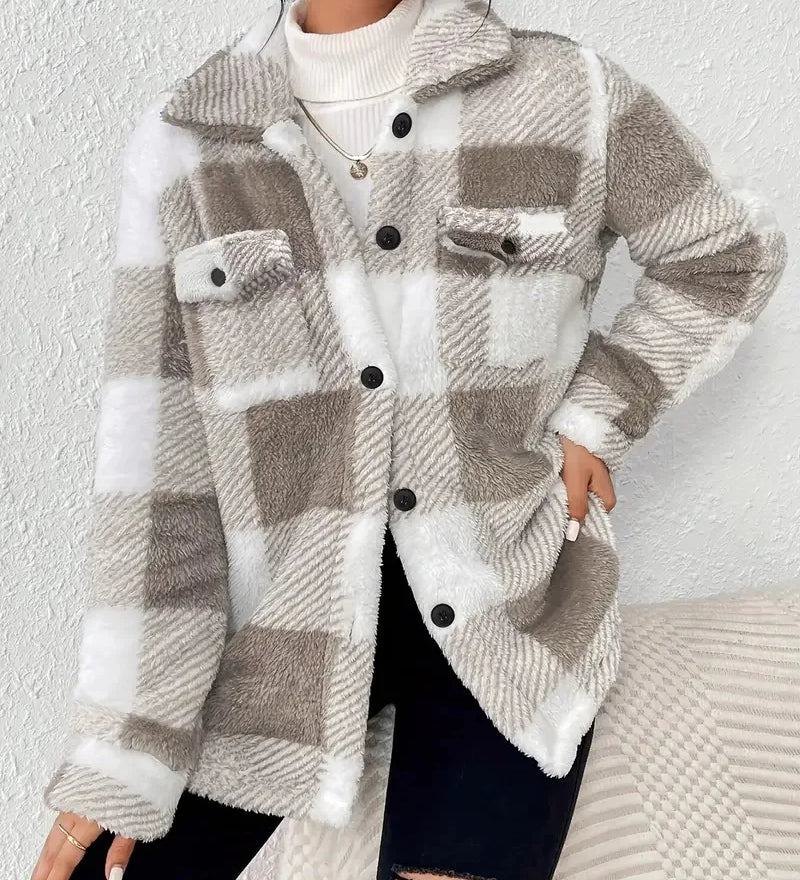 Frieda | Elegant Striped Fleece Jacket
