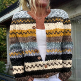 Aria - Cardigan with Colorful Striped Blocks