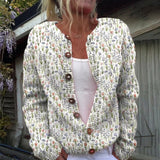 Lillian - Cardigan with Floral Print and Buttons