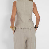 Rose | Set of Buttoned Vest and Wide Pants